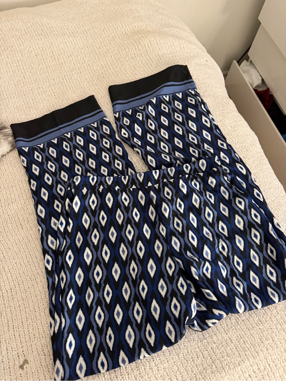 Blue Satin Like - Evil Eye Zara Pants